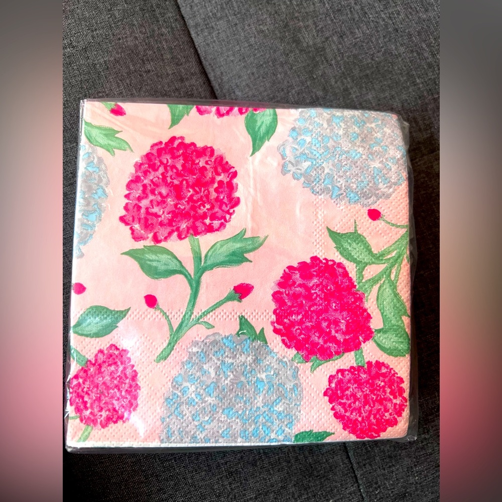 Cherrywood Lane Beverage Napkins, Pink  Flower Design 3 Ply, 40 Count